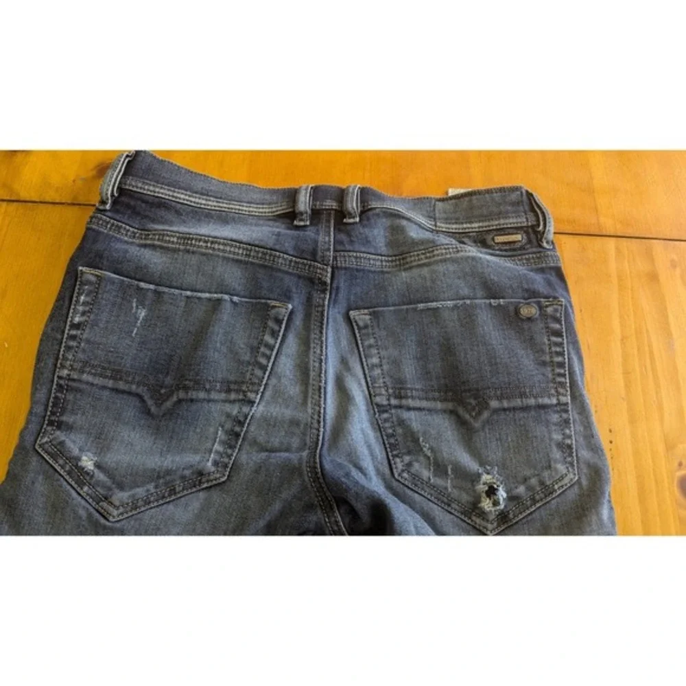 Diesel Distressed Slim Fit Jeans Faded Black Wash‎ Denim Button Fly Size 30